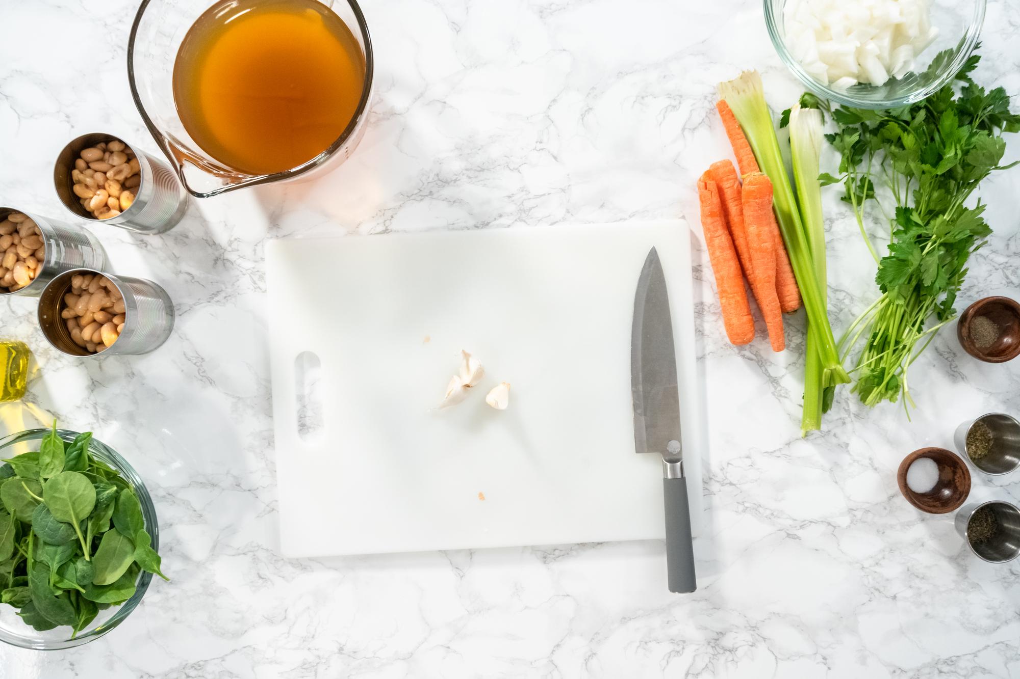 Box of curated ingredients and recipe card